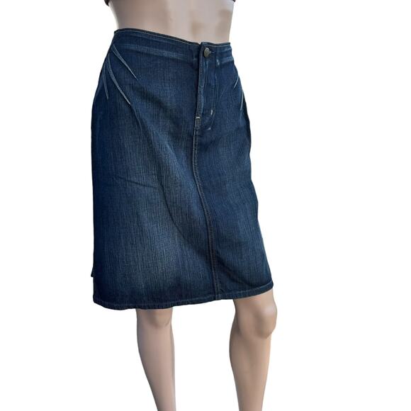 New Citizens of Humanity Women's Dark Wash Godet Knee Length Denim Jean Skirt 30 - Picture 3 of 9